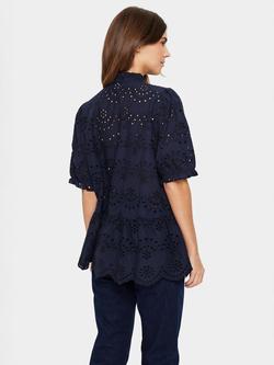 Saint Tropez Geleksa Embroidered V-Neck Top, Night Sky - view 2, Night Sky
