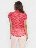 Saint Tropez Lilja Abstract Crinkle Shirt, Pink/Multi