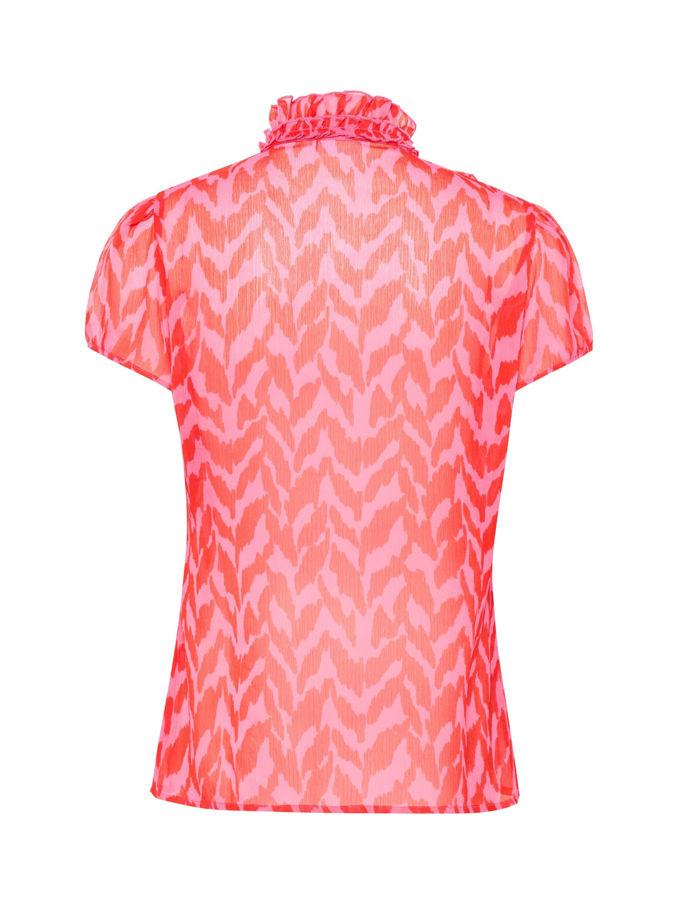 Product image 6 of 6, which shows Saint Tropez Lilja Abstract Crinkle Shirt, Pink/Multi, XS