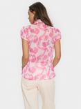Saint Tropez Lilja Abstract Crinkle Shirt, Pink/Multi