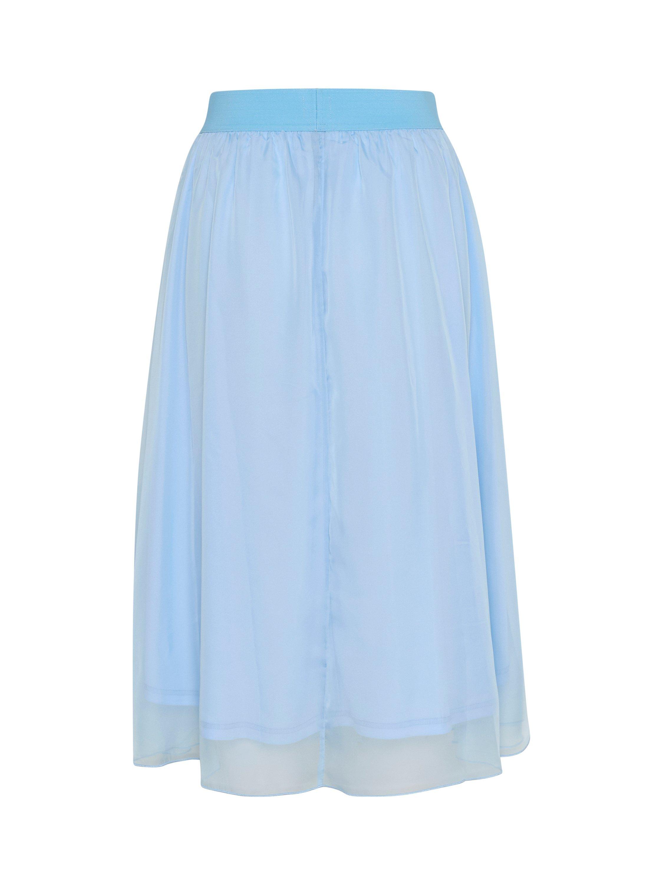 Product image 6 of 6, which shows Saint Tropez Coral Chiffon Midi Skirt, Airy Blue, XS