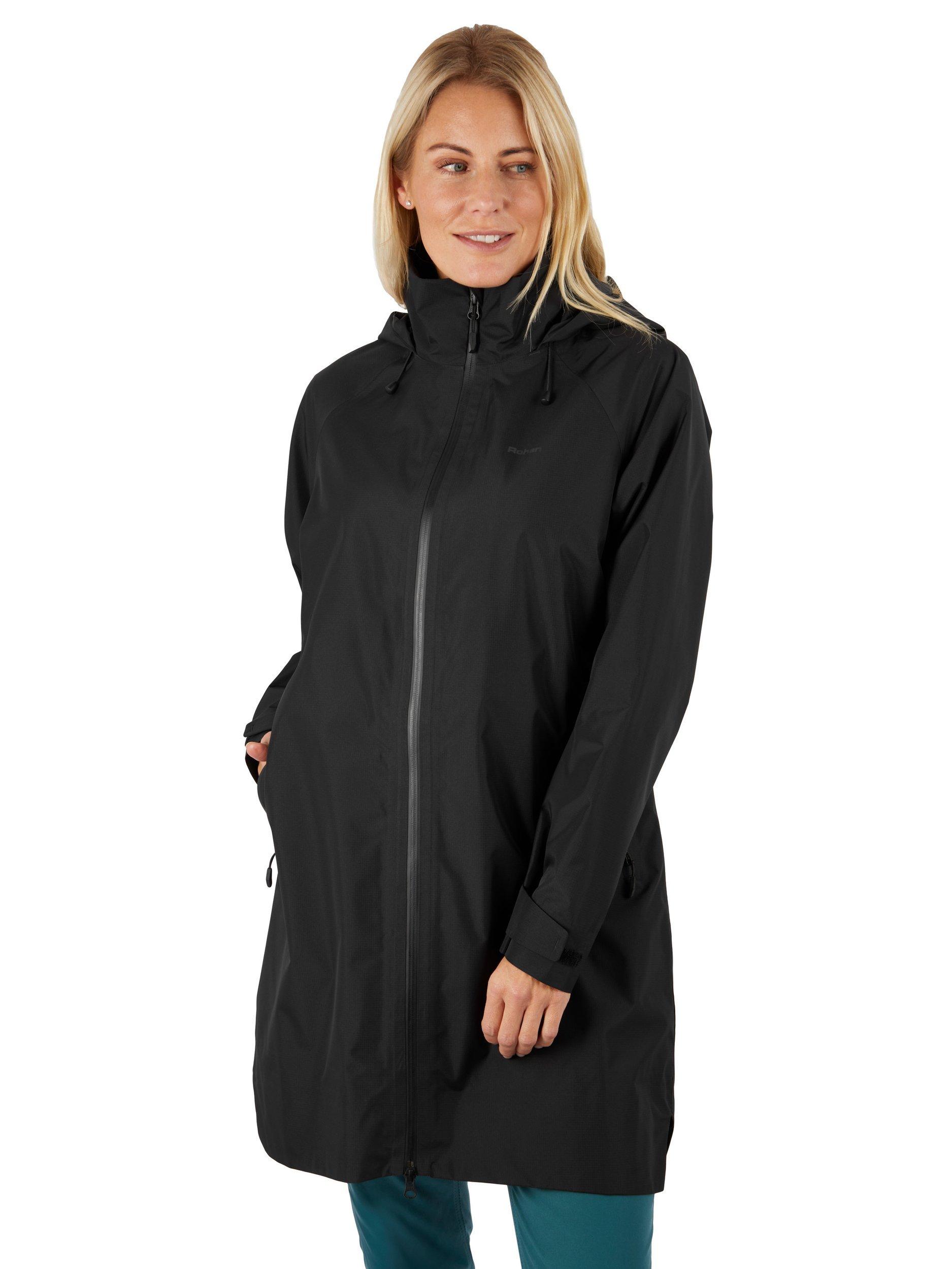 Product image 1 of 10, which shows Rohan Women's Clarendon Waterproof Packable Jacket, Black, XS