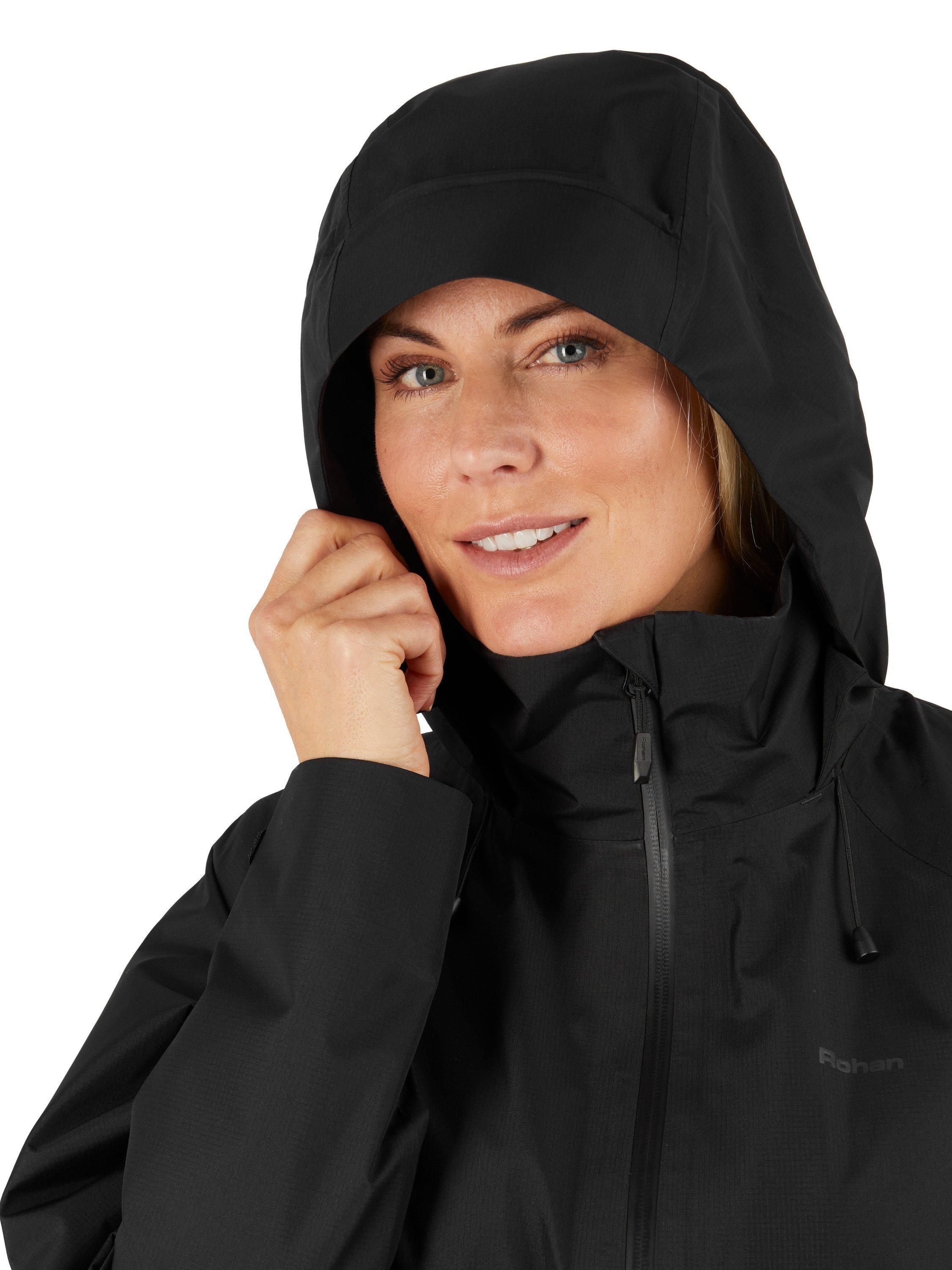 Product image 9 of 10, which shows Rohan Women's Clarendon Waterproof Packable Jacket, Black, XS