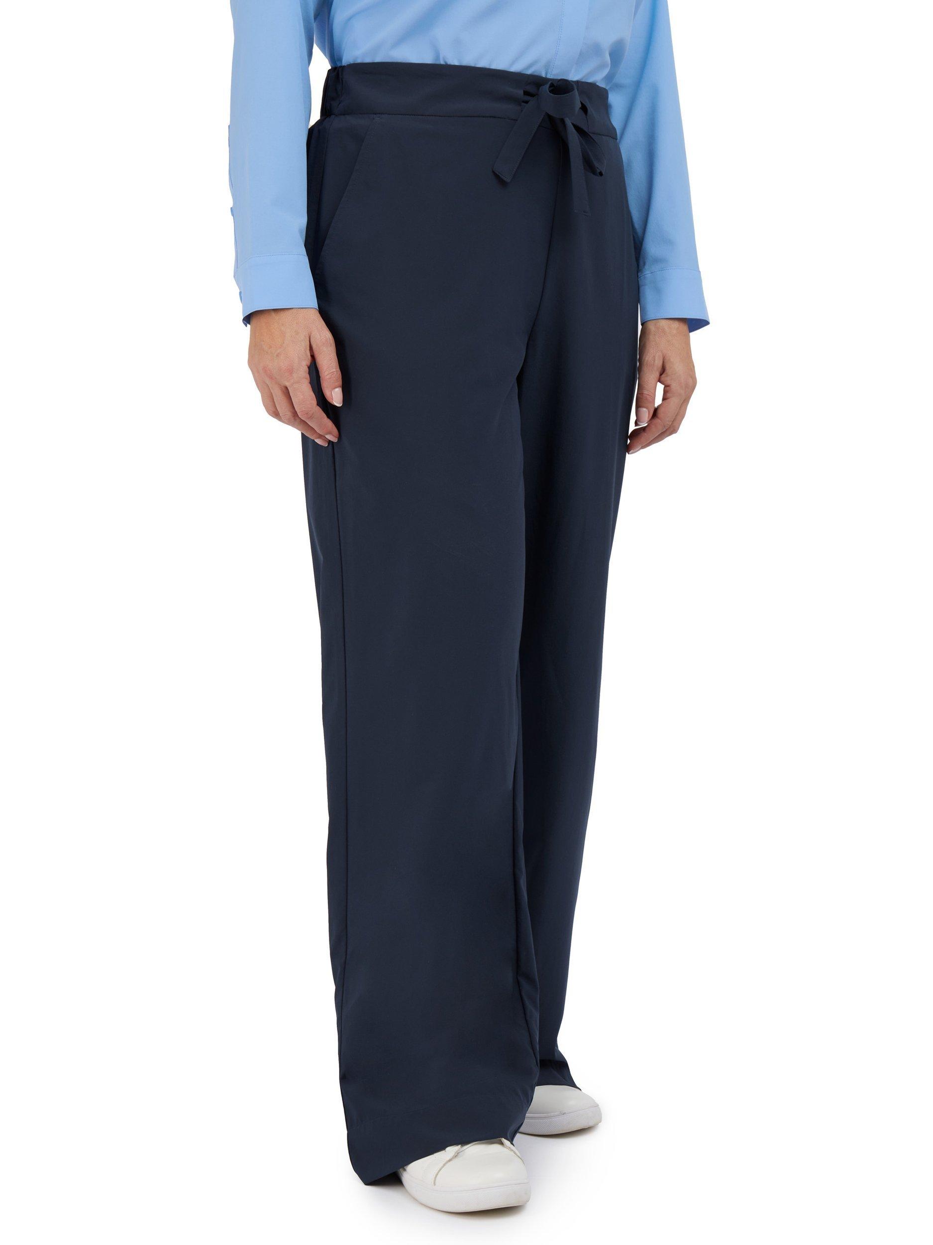 Product image 1 of 6, which shows Rohan Women's Voyager UPF40+ Wide-Legged Travel Trousers, True Navy, 8S