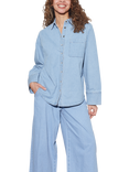 Sisters Point Osa Long Sleeve Denim Shirt, Light Blue Wash