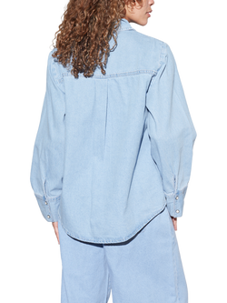 Sisters Point Osa Long Sleeve Denim Shirt, Light Blue Wash - view 2, Light Blue Wash