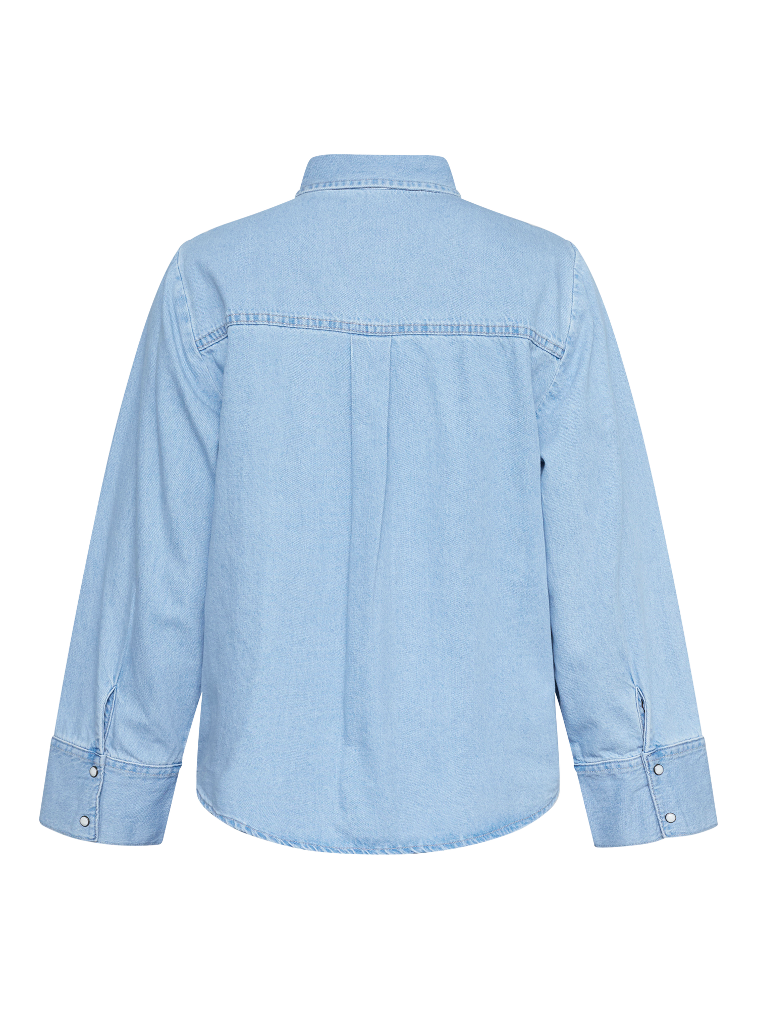 Product image 4 of 4, which shows Sisters Point Osa Long Sleeve Denim Shirt, Light Blue Wash, S