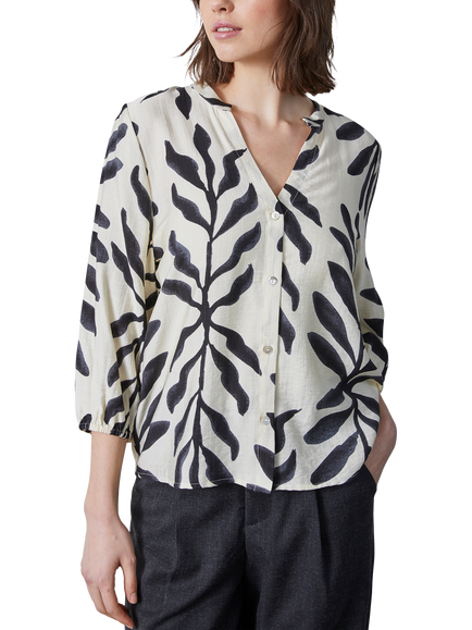 Sisters Point Viaba Abstract Shirt, Cream/Black, Cream/Black