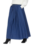 Sisters Point Usla Denim Maxi Skirt, Mid Blue