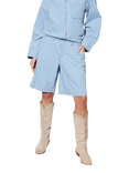 Sisters Point Osa Loose Fit Denim Shorts, Light Blue Wash