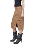 Sisters Point Velra Side Slit Midi Skirt, Camel