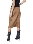 Sisters Point Velra Side Slit Midi Skirt, Camel