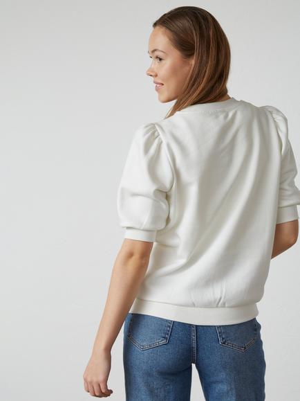 Sisters Point Peva Short Puff Sleeve Sweatshirt - view 2, Cream