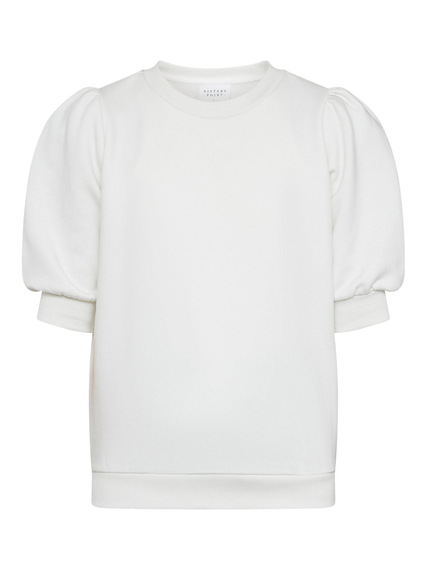 Product image 3 of 4, which shows Sisters Point Peva Short Puff Sleeve Sweatshirt, Cream, XS