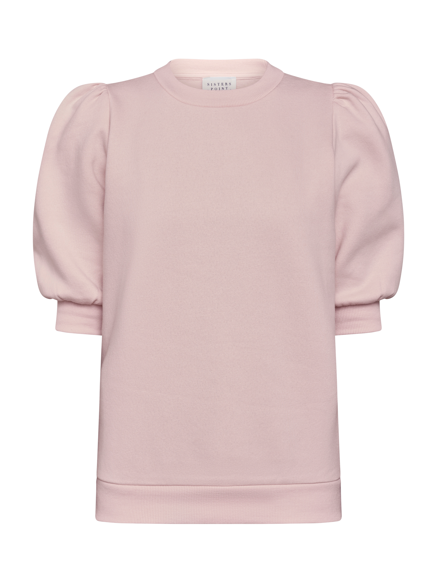 Product image 3 of 4, which shows Sisters Point Peva Short Puff Sleeve Sweatshirt, Baby Pink, XS