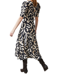 Sisters Point Vya Geometric Midi Skirt, Black/Cream