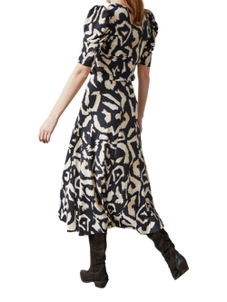 Sisters Point Vya Geometric Midi Skirt, Black/Cream - view 2, Black/Cream