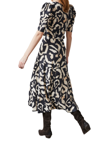 Sisters Point Vya Geometric Midi Skirt, Black/Cream - view 2, Black/Cream