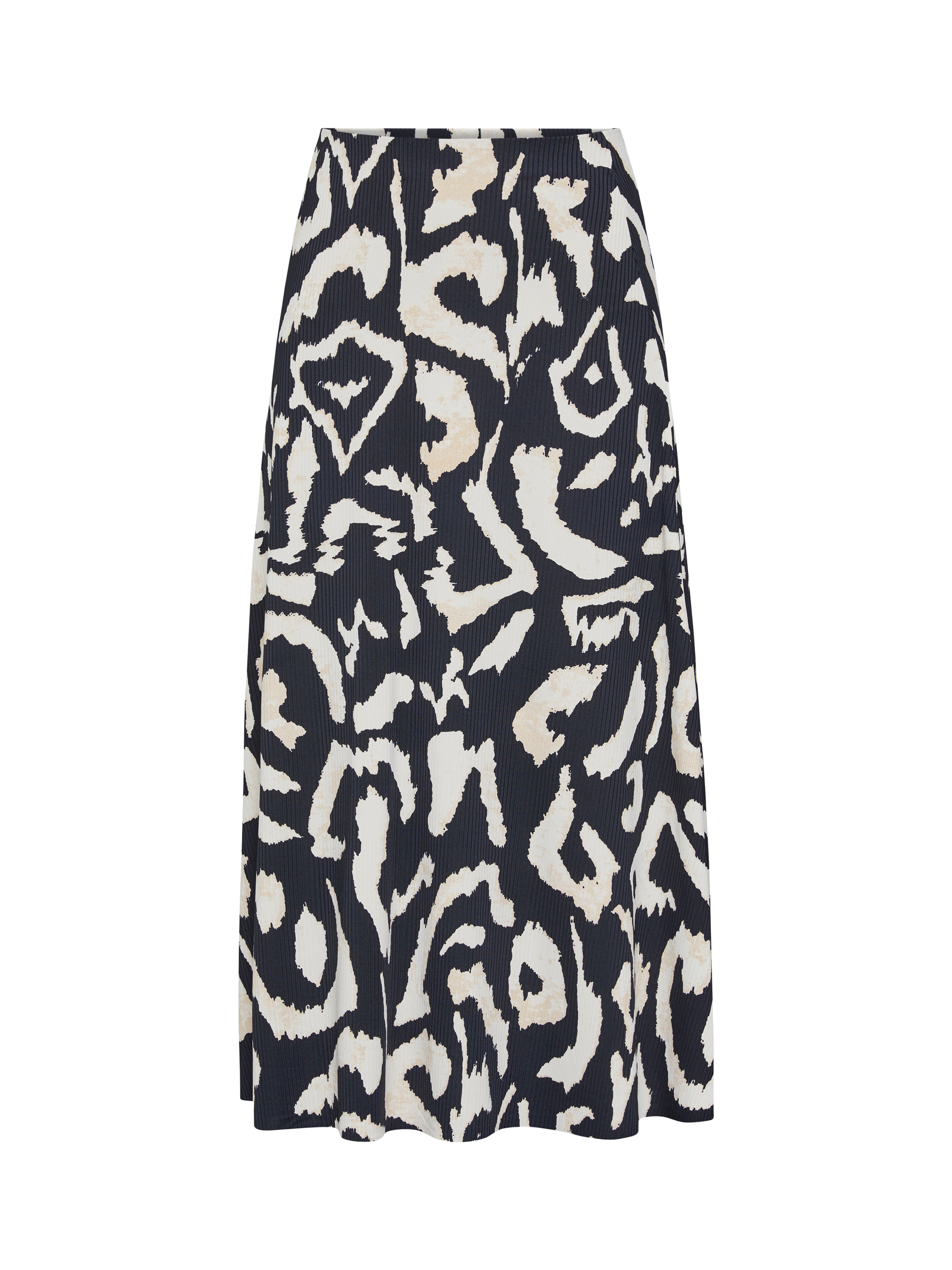 Product image 3 of 4, which shows Sisters Point Vya Geometric Midi Skirt, Black/Cream, XL
