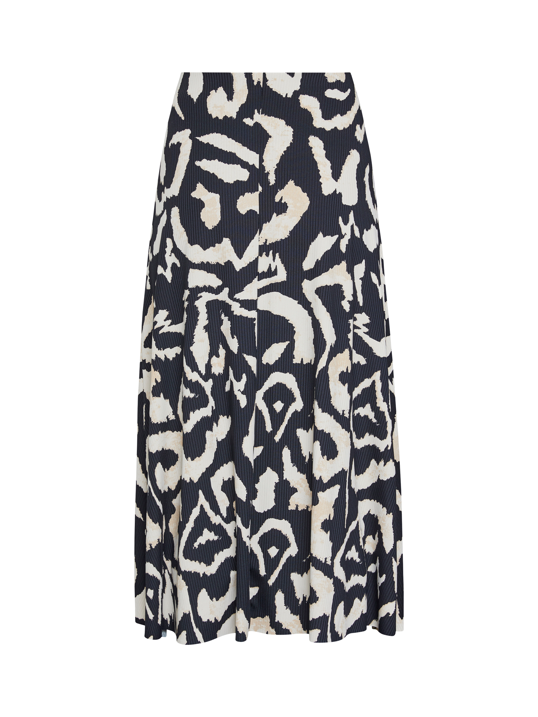Product image 4 of 4, which shows Sisters Point Vya Geometric Midi Skirt, Black/Cream, XL