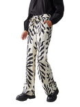 Sisters Point Ella High Waist Wide Leg Trousers, Cream/Black
