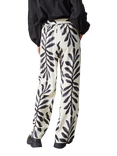 Sisters Point Ella High Waist Wide Leg Trousers, Cream/Black
