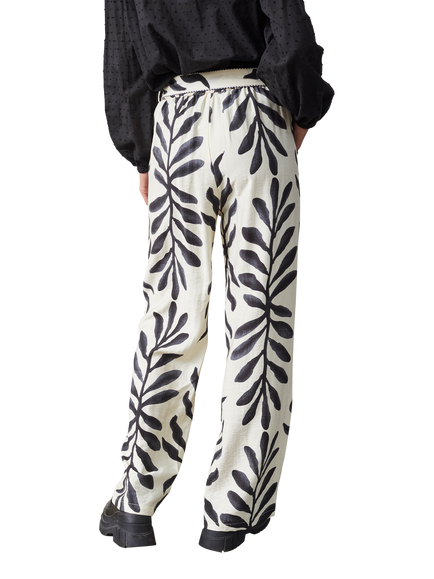 Sisters Point Ella High Waist Wide Leg Trousers, Cream/Black - view 2, Cream/Black
