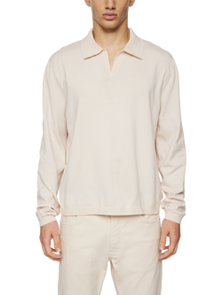 J.Lindeberg Rowan Long Sleeve Polo Shirt, Black, Moonbeam