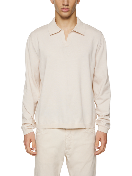 J.Lindeberg Rowan Long Sleeve Polo Shirt, Black, Moonbeam