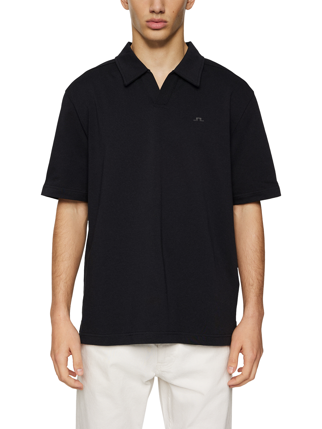 Product image 1 of 5, which shows J.Lindeberg Organic Cotton Regular Fit Short Sleeve Polo Shirt