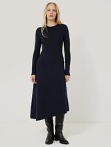 Reiss Alina Belted Knit Dress, Navy