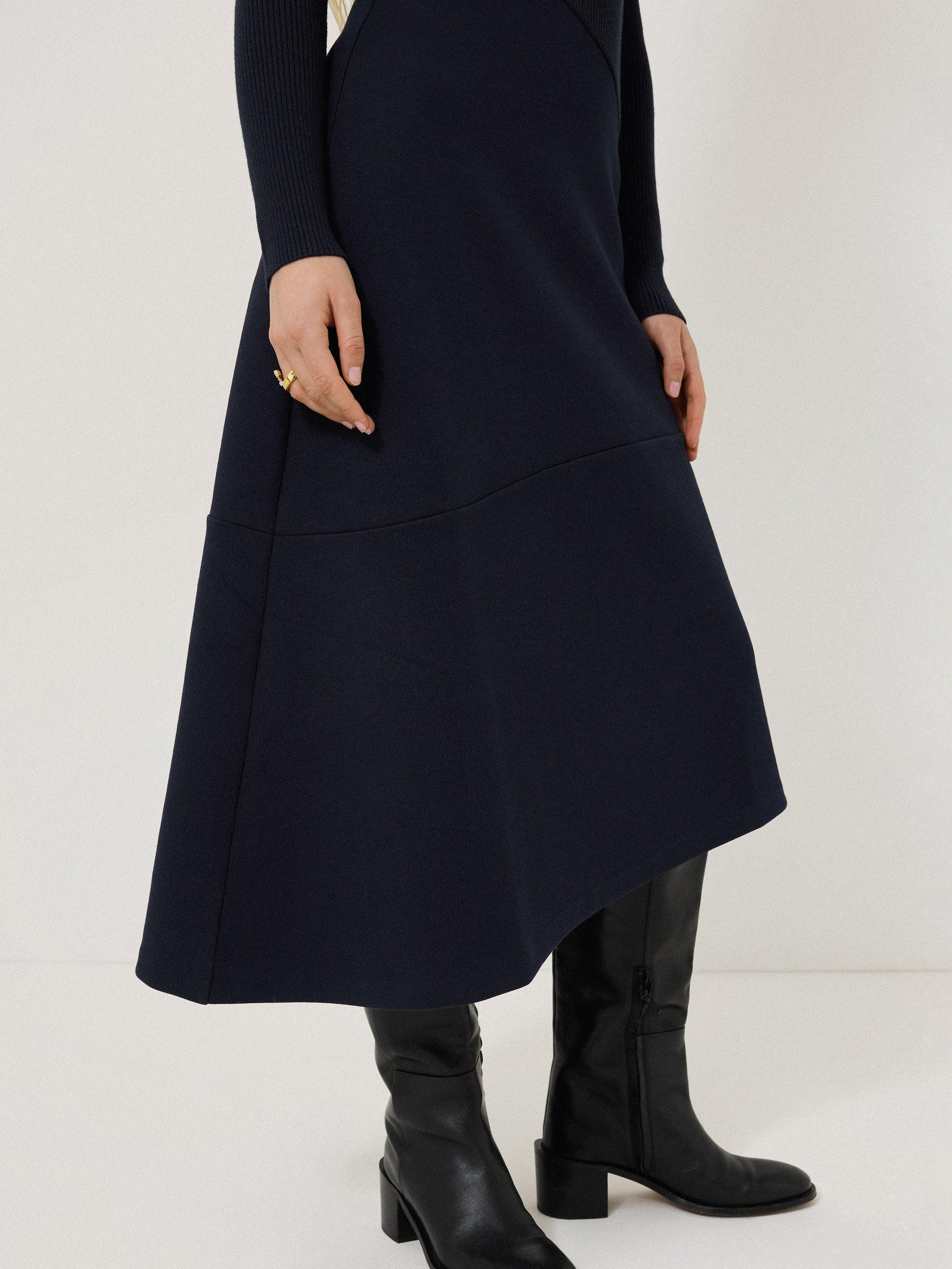 Product image 3 of 4, which shows Jigsaw Knit & Jersey Dress, Navy, S