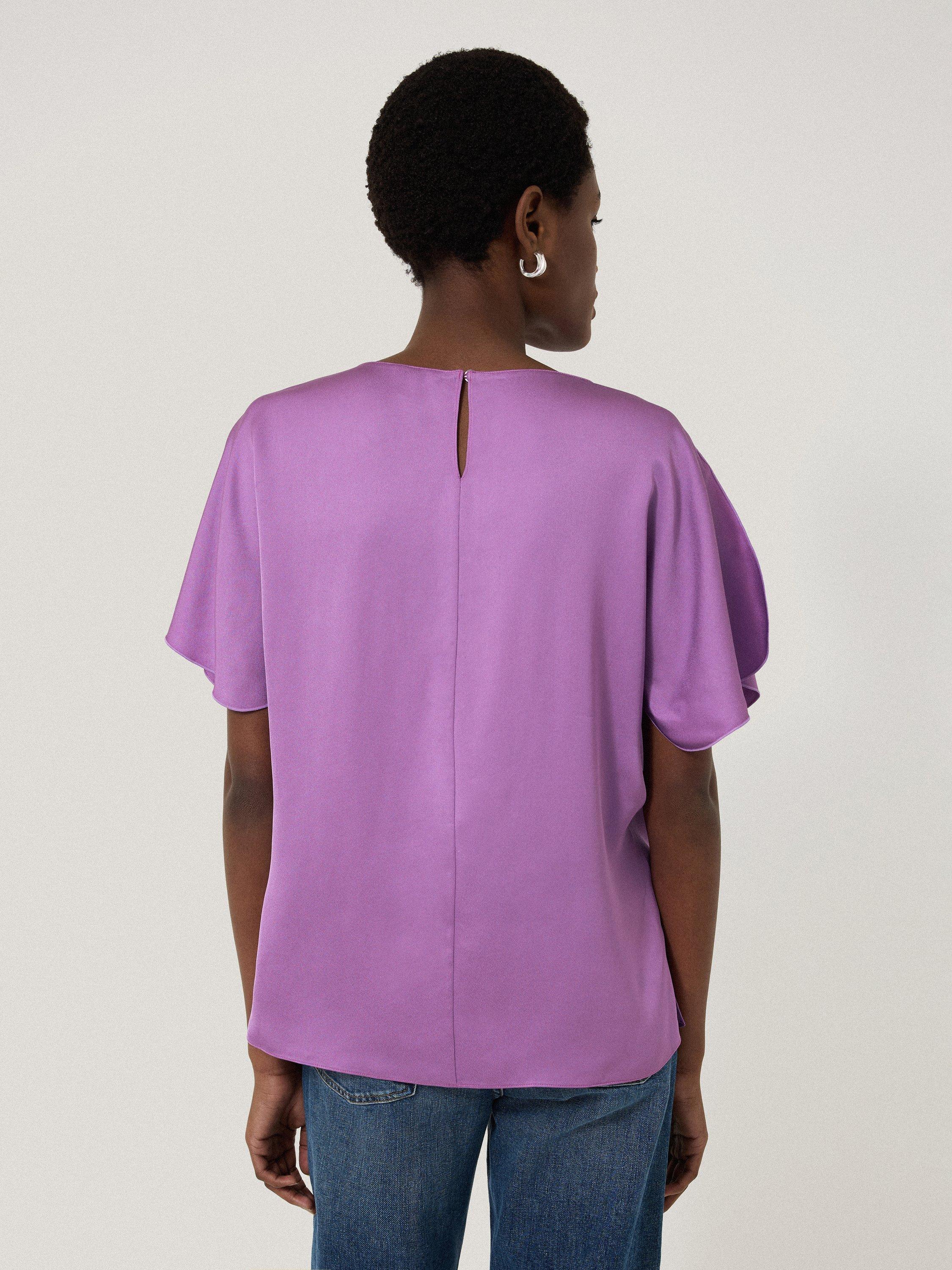 Product image 2 of 6, which shows Jigsaw Asymmetric Neck Drape Top, Purple, 6