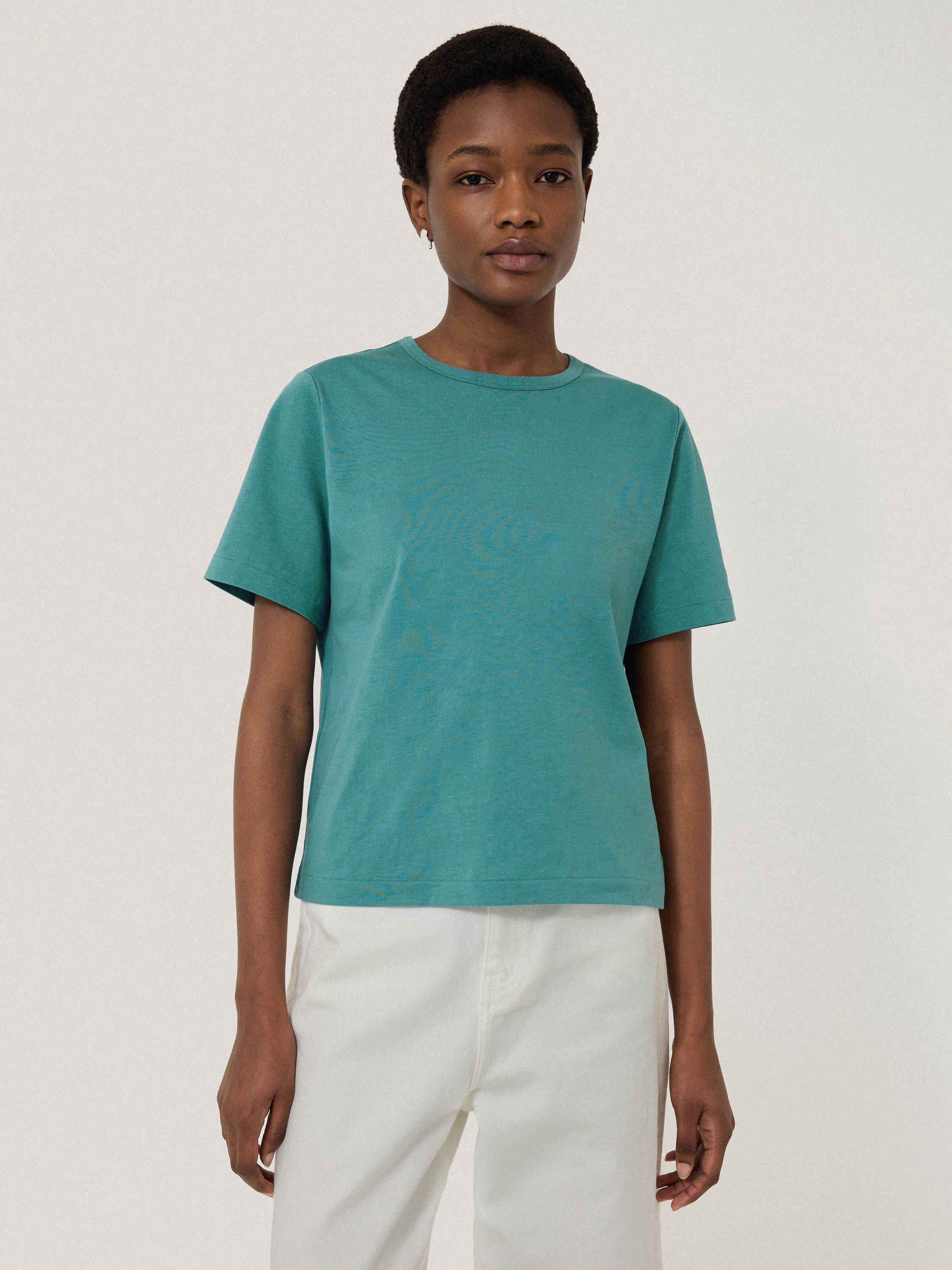 Product image 1 of 4, which shows Jigsaw Heavyweight Boxy T-Shirt, Blue/Aqua, XS