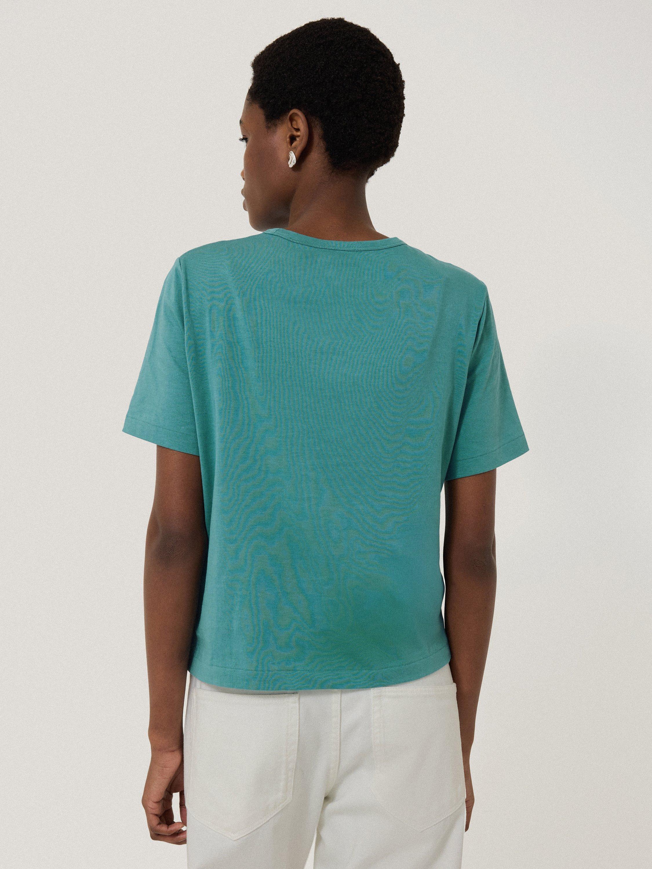 Product image 2 of 4, which shows Jigsaw Heavyweight Boxy T-Shirt, Blue/Aqua, XS