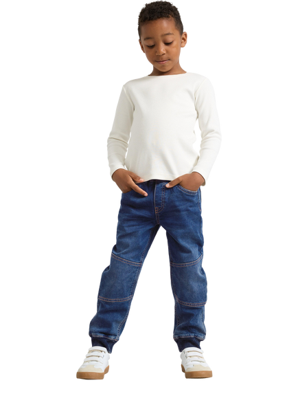 Lindex Kids' Relaxed Fit Jeans, Mid Blue, Mid Blue