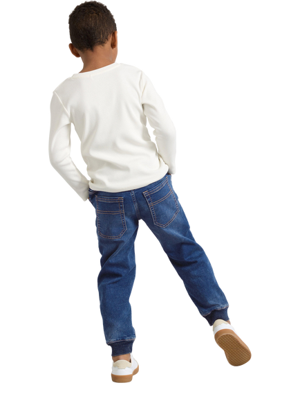 Lindex Kids' Relaxed Fit Jeans, Mid Blue - view 2, Mid Blue