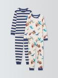 John Lewis Kids' Dragons Pyjamas, Pack of 2, Blue