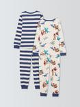 John Lewis Kids' Dragons Pyjamas, Pack of 2, Blue