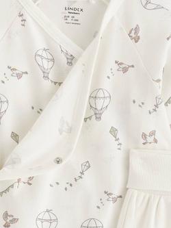 Lindex Baby 3 Piece Bodysuit, Joggers & Hat Set, Light Dusty White - view 2, Light Dusty White