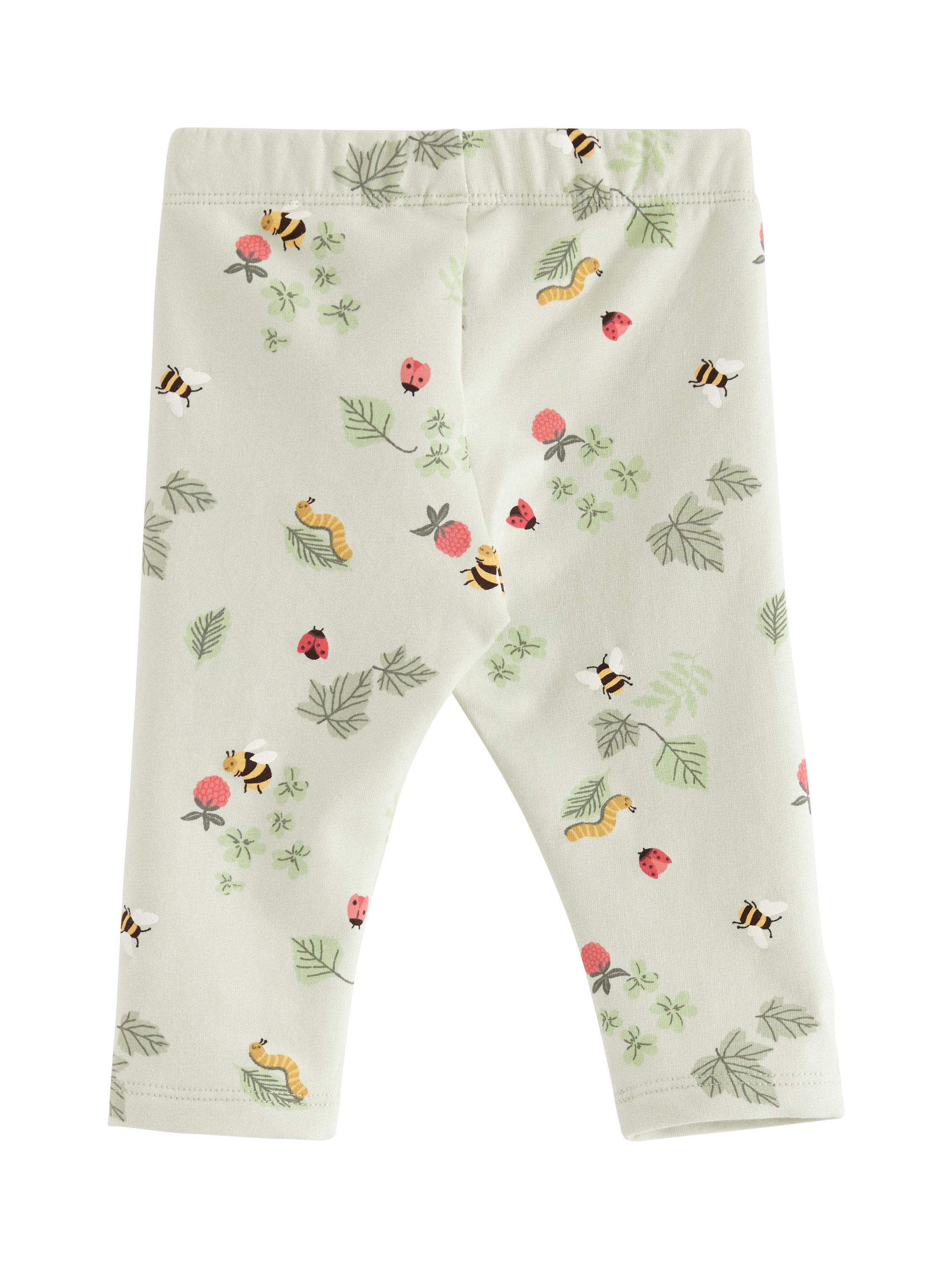 Product image 2 of 3, which shows Lindex Baby Summer Woodland Print Leggings, Light Dusty Green, 10-12 months
