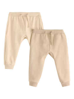 Lindex Baby Plain &  Bear Joggers, Pack of 2, Beige - view 2, Beige