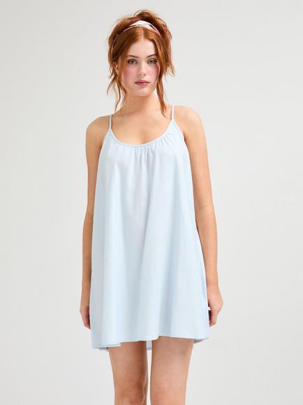 Pretty You London Modal Blend Swing Chemise, Sky Blue