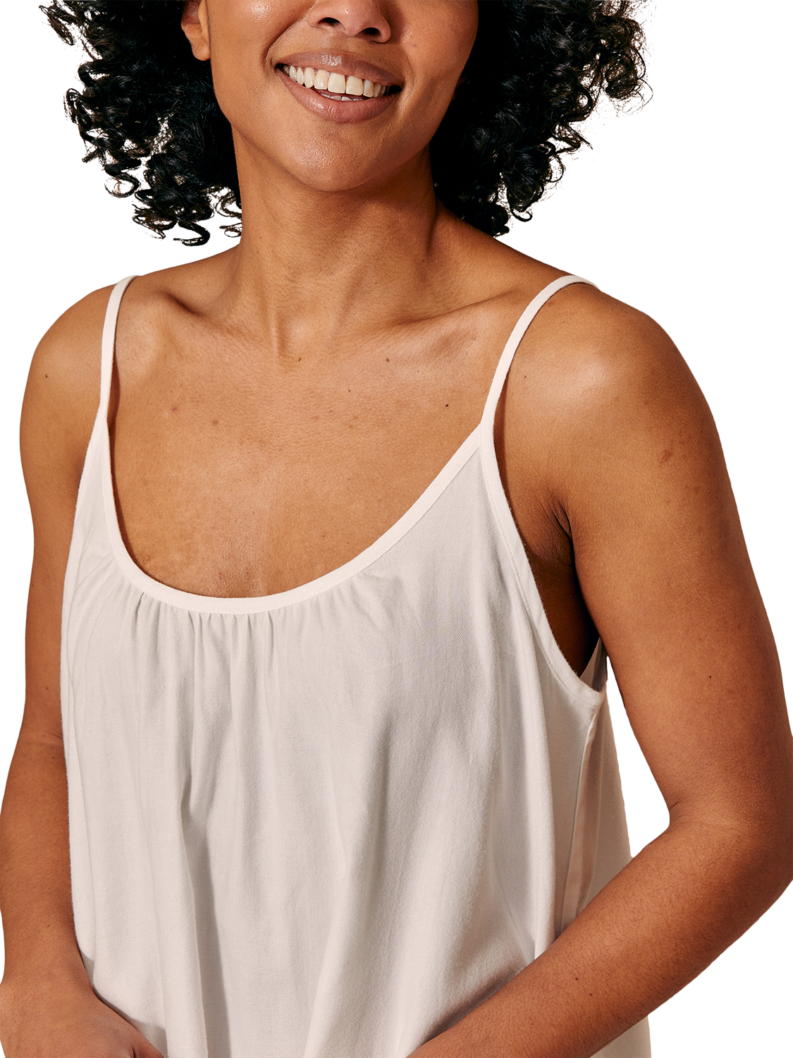 Product image 2 of 5, which shows Pretty You London Modal Blend Swing Chemise, White, 8