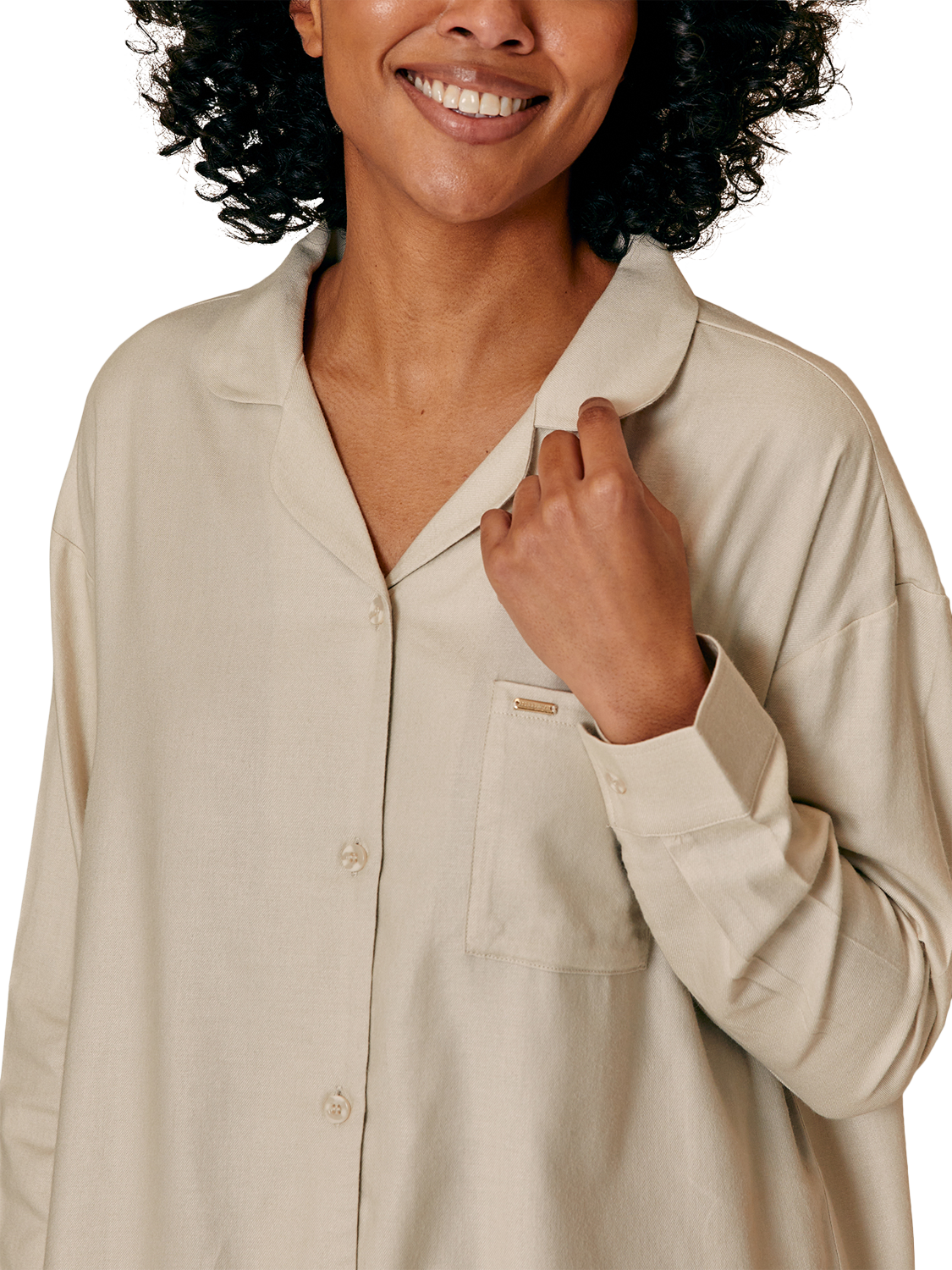 Product image 2 of 5, which shows Pretty You London Relaxed Fit Nightshirt, Natural, 8