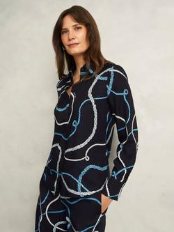 Hobbs Raya Rope Print Shirt, Navy/Multi, Navy/Multi