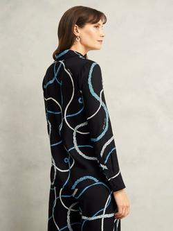 Hobbs Raya Rope Print Shirt, Navy/Multi - view 2, Navy/Multi