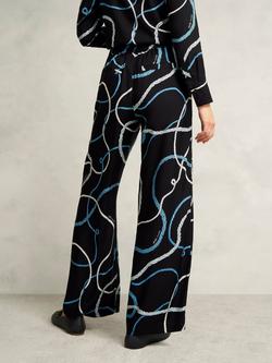 Hobbs Raya Rope Print Trousers, Navy/Multi - view 2, Navy/Multi