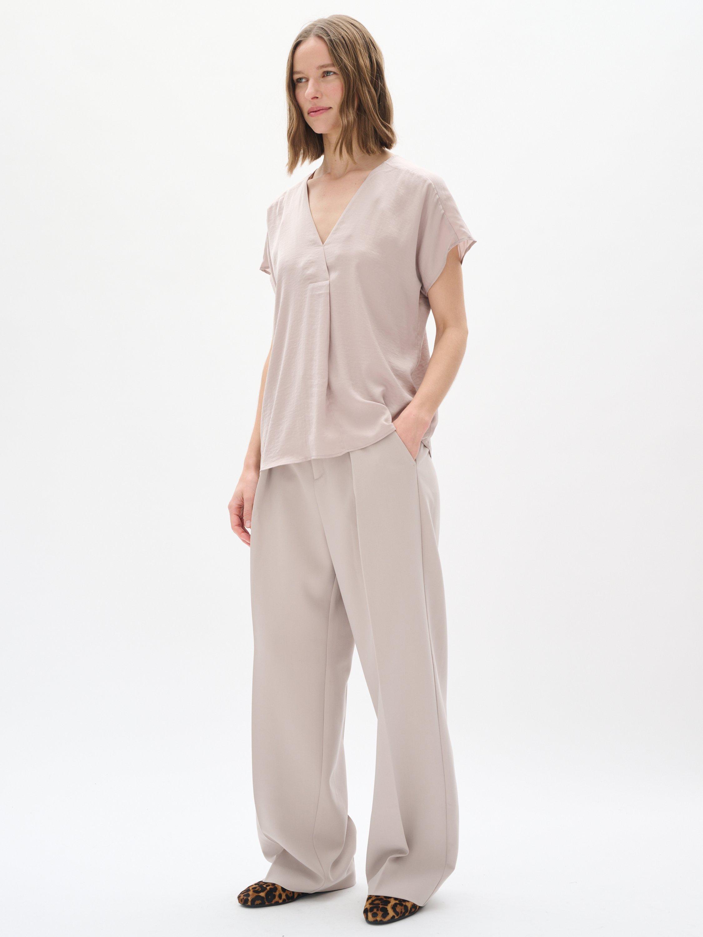 Product image 2 of 3, which shows InWear Rinda V-Neck Top, Stone, 8