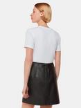 Whistles Pure Leather Mini Skirt, Black